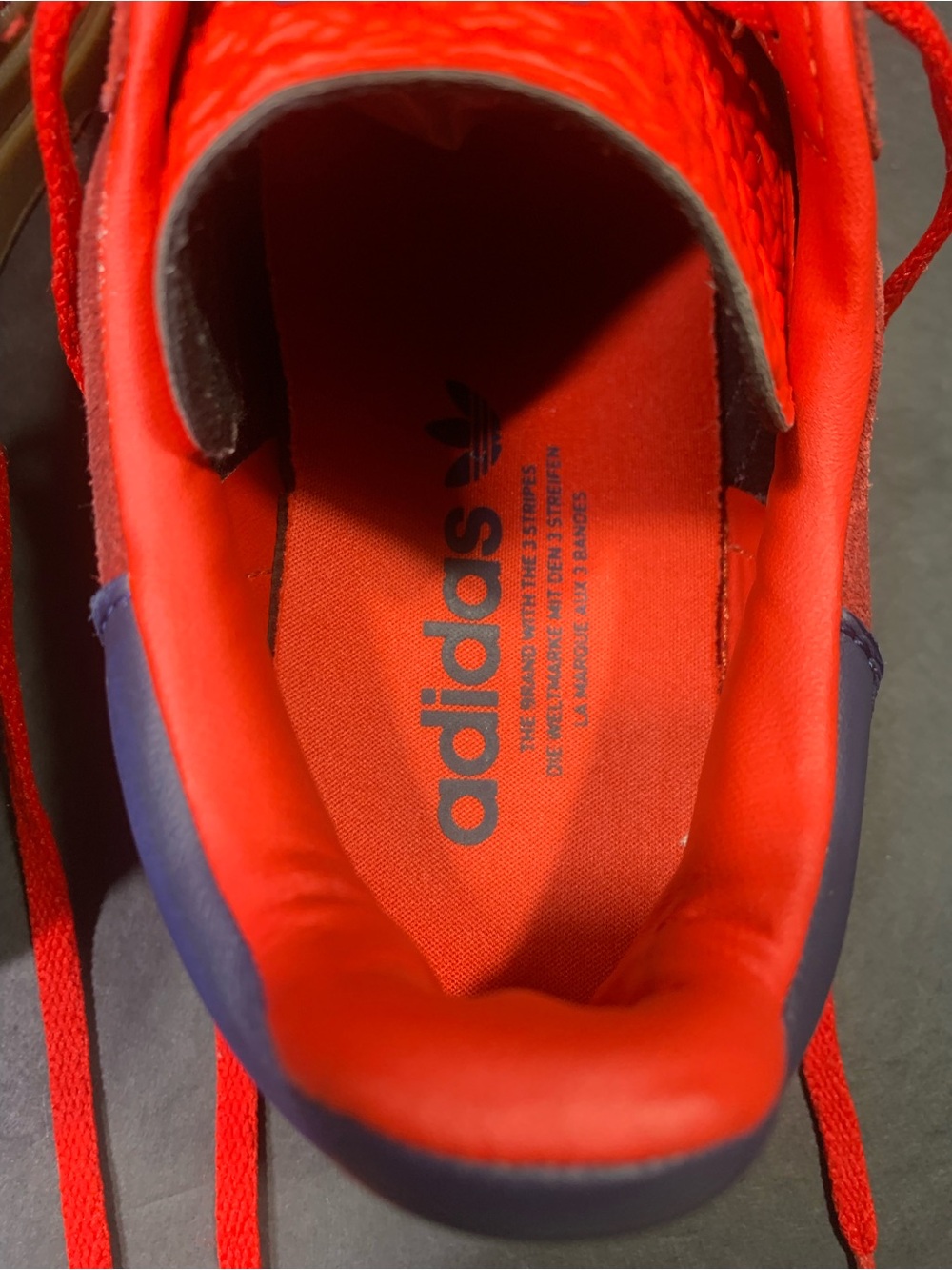Adidas Gazelle Women’s Red Pink Blue Platform Suede Sneakers Shoe Size- 8.5 - Picture 7 of 9